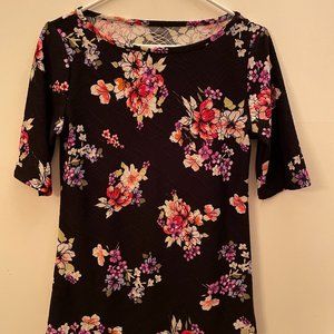Women's Floral Short Sleeve Top Size M